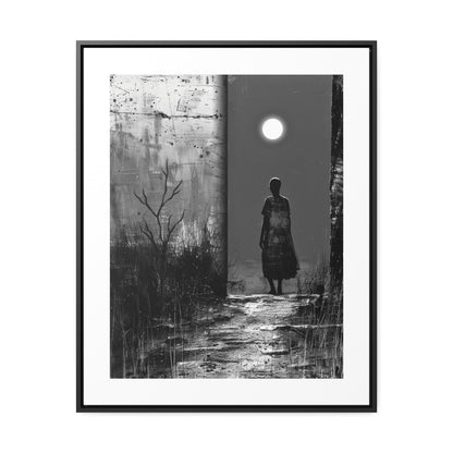Turned the Corner - Framed Canvas b&w Wall Art