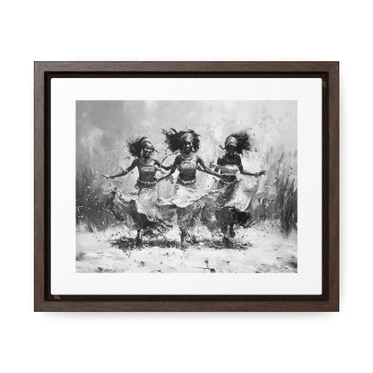 Windswept Rhythm - Framed Canvas b&w Wall Art