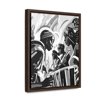 Street Pulse - Framed Canvas b&w Wall Art