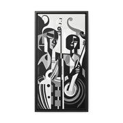 The Melodic Duo - Framed Canvas b&w Wall Art