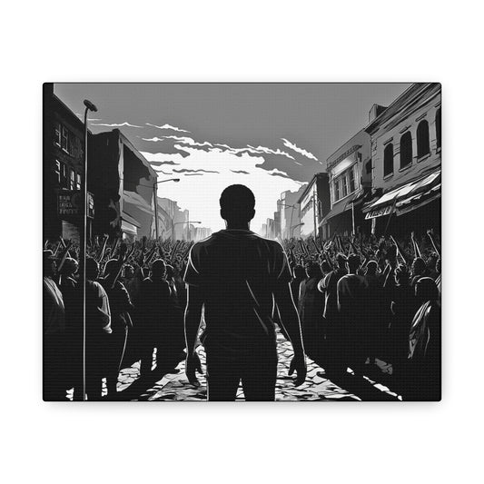 ሳይደፈርስ አይጠራም - Canvas b&w Wall Art
