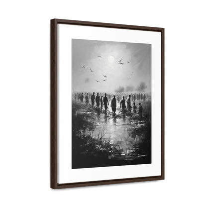 Exodus - Framed Canvas b&w Wall Art