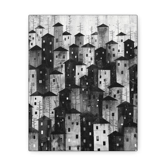 City of Inner Heights - Canvas b&w Wall Art