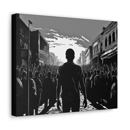 ሳይደፈርስ አይጠራም - Canvas b&w Wall Art