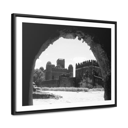Through the Lion's Jaws - Framed Canvas Photography b&w
