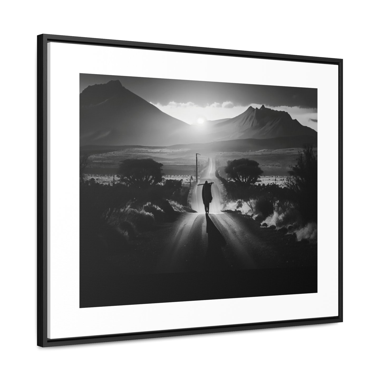 'Not without purpose' - Framed Canvas b&w Wall Art