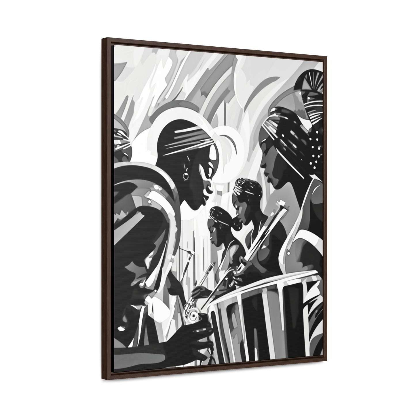 Street Pulse - Framed Canvas b&w Wall Art