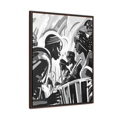 Street Pulse - Framed Canvas b&w Wall Art