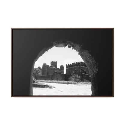 Through the Lion's Jaws - Framed Canvas Photography b&w