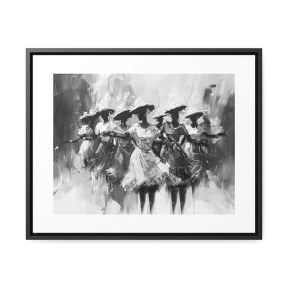 Rhythms of Joy - Framed Canvas b&w Wall Art