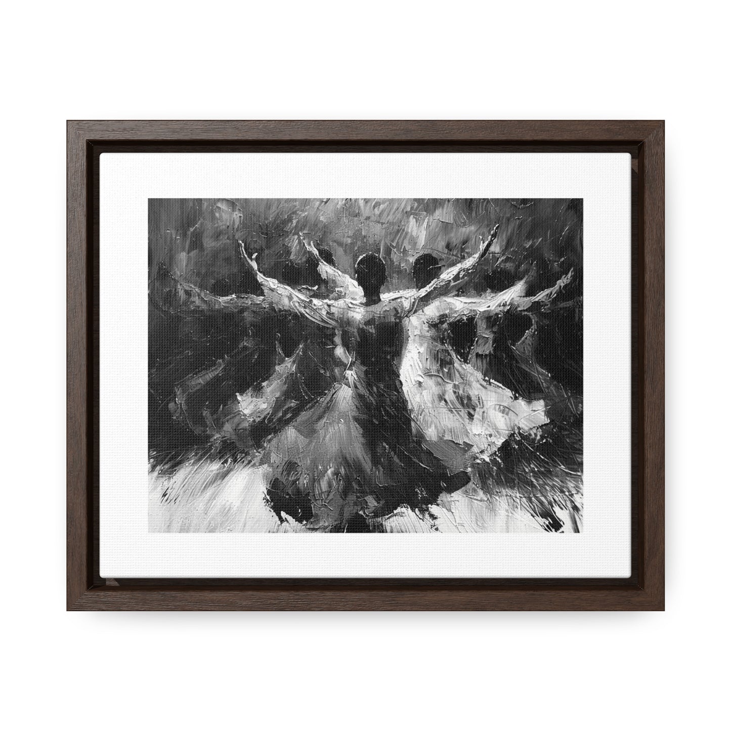 Hearts Wide and Lifted - Framed Canvas b&w Wall Art