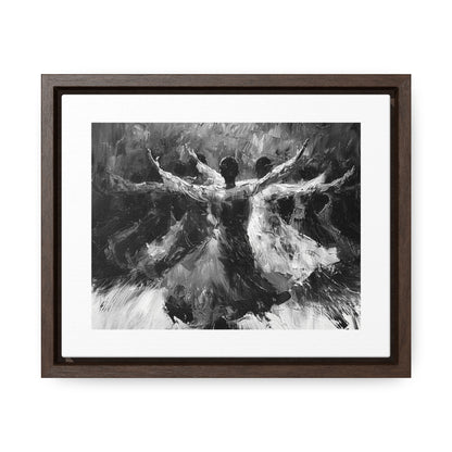 Hearts Wide and Lifted - Framed Canvas b&w Wall Art