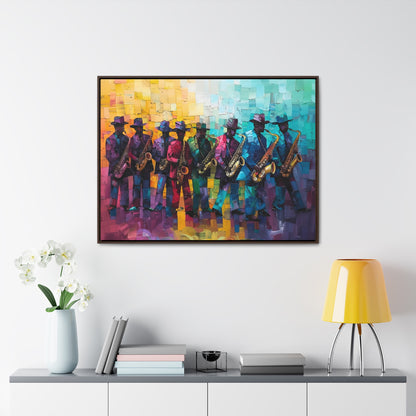 Sax Clan Harmony - Framed Canvas Wall Art