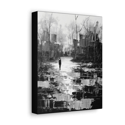 Solitude's Wisdom - Canvas b&w Wall Art