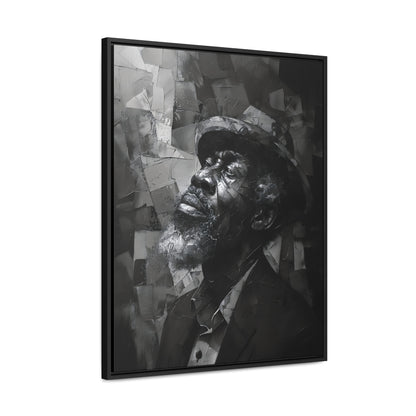 Gratitude's Whisper ተመስገን አምላኬ - Framed Canvas b&w Wall Art