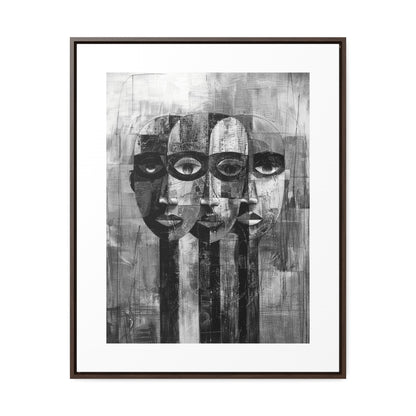 Beneath the Veil - Framed Canvas b&w Wall Art