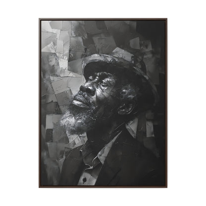 Gratitude's Whisper ተመስገን አምላኬ - Framed Canvas b&w Wall Art