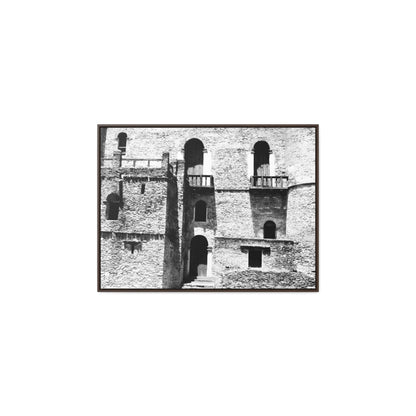 Whispers in Stone - Framed Canvas Photography b&w