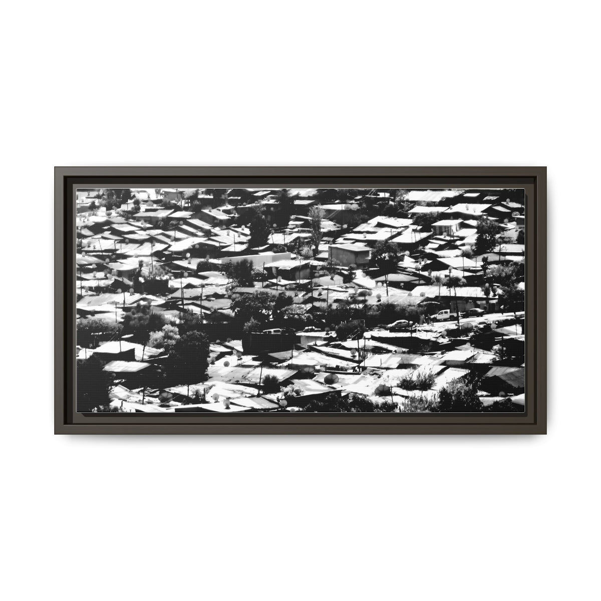 The Hood: a Mercato Mosaic - Framed Canvas b&w Photography