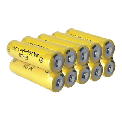 10Pcs 1.2V AA Rechargeable NiCd Batteries – 700mAh