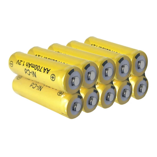 10Pcs 1.2V AA Rechargeable NiCd Batteries – 700mAh