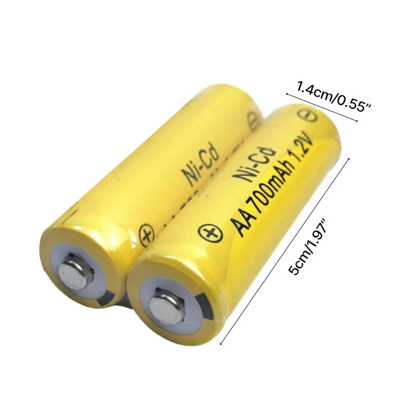 10Pcs 1.2V AA Rechargeable NiCd Batteries – 700mAh