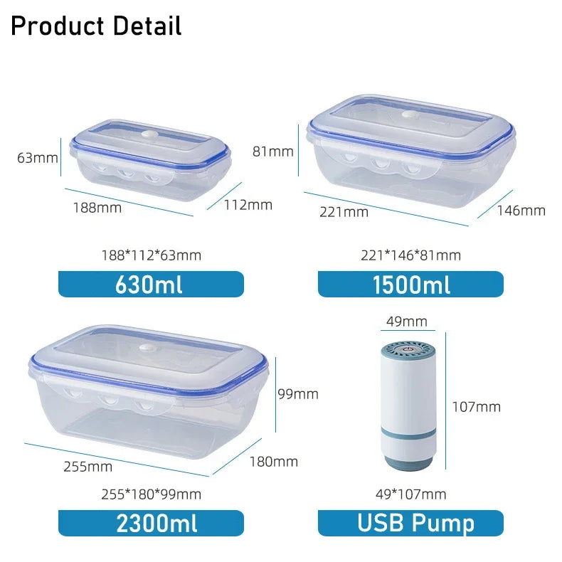 Eco-Friendly Vacuum Food Storage Box – Keep Your Food Fresh & Organized