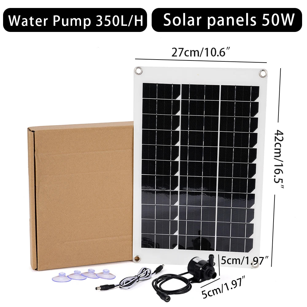 12V Brushless Solar Water Pump Kit – Ultra-Quiet Submersible Motor for Pools, Ponds, and Gardens