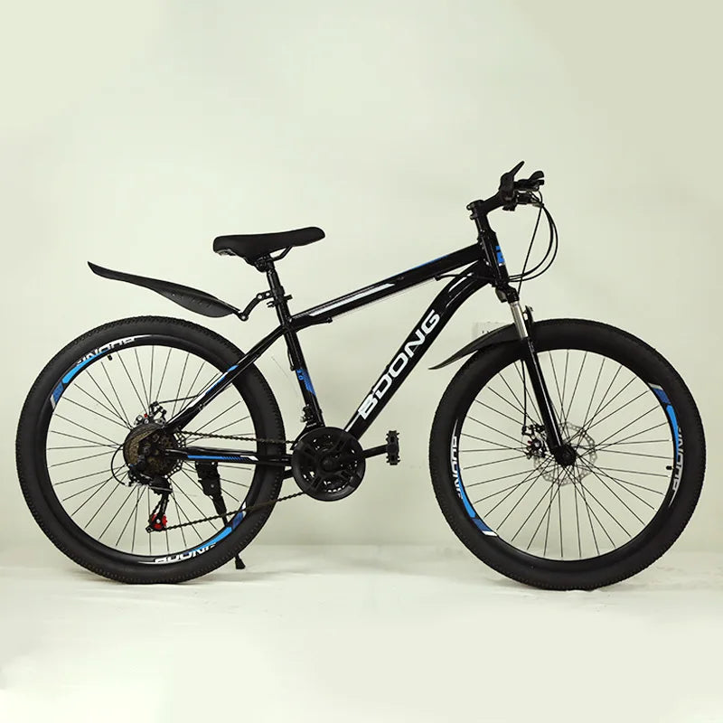 Mountain Bike with Dual Disc Brakes, High Carbon Steel Frame for Enhanced Load-Bearing Capacity, Provides Protection for Cycling