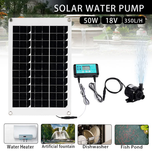 12V Brushless Solar Water Pump Kit – Ultra-Quiet Submersible Motor for Pools, Ponds, and Gardens