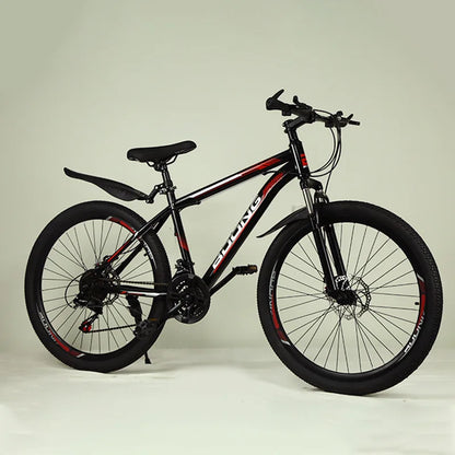 Mountain Bike with Dual Disc Brakes, High Carbon Steel Frame for Enhanced Load-Bearing Capacity, Provides Protection for Cycling
