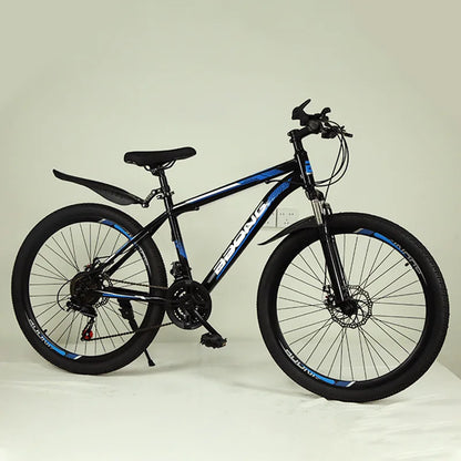 Mountain Bike with Dual Disc Brakes, High Carbon Steel Frame for Enhanced Load-Bearing Capacity, Provides Protection for Cycling