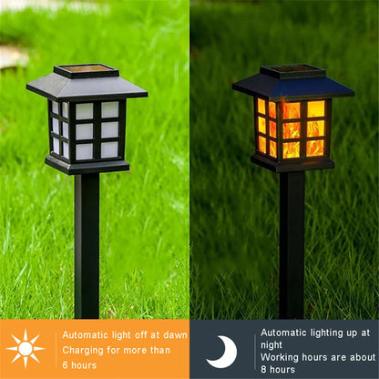 2/4 pcs 10 LEDs Solar Flame Torch Light, Flickering Light Waterproof Garden Decoration for Outdoor Lawn, Path, Yard, Patio Floor Lamp