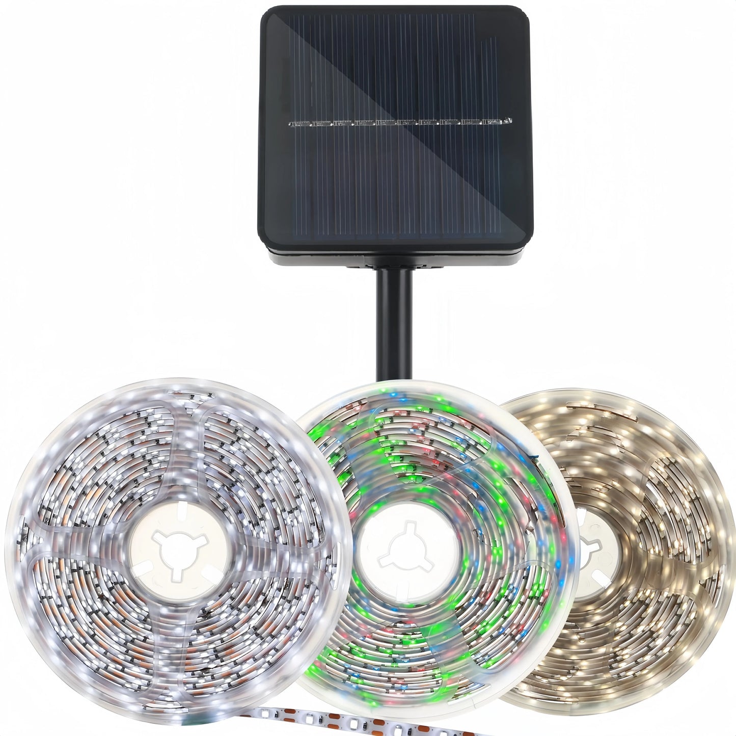 Solar-Powered LED Strip Light - 150 LEDs, 16.4ft, 8 Lighting Modes, Waterproof for Outdoor Holiday & Patio Decoration