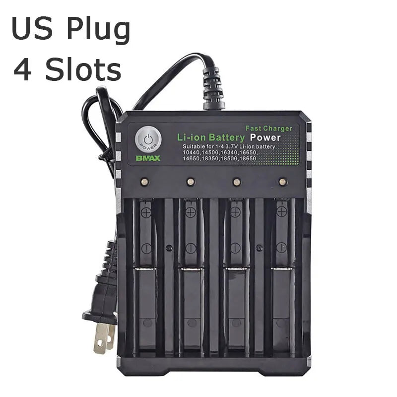 18650 Battery Charger 1-2-4 Slots AC 110V 220V Dual for 18650 Charging 3.7V Rechargeable Lithium Battery Charger