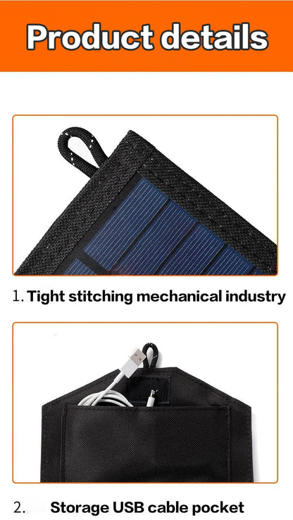 6-Fold 800W Foldable Solar Panel 20W/h Portable USB Solar Charger for Mobile Power Supply