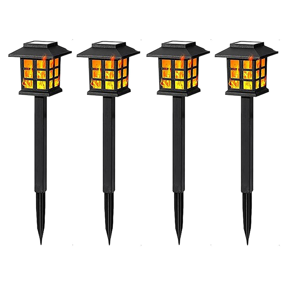 2/4 pcs 10 LEDs Solar Flame Torch Light, Flickering Light Waterproof Garden Decoration for Outdoor Lawn, Path, Yard, Patio Floor Lamp