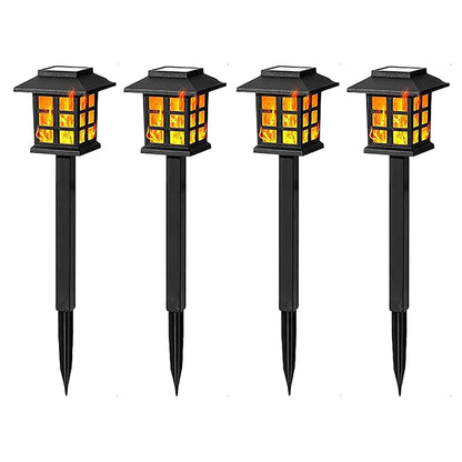 2/4 pcs 10 LEDs Solar Flame Torch Light, Flickering Light Waterproof Garden Decoration for Outdoor Lawn, Path, Yard, Patio Floor Lamp