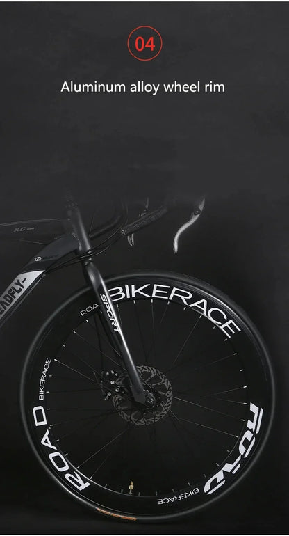 24/26 Inch Road Bicycle - Dual Disc Brake, 24-Speed, Ultra-Fast Racing Bike, High Carbon Steel Gravel Bike