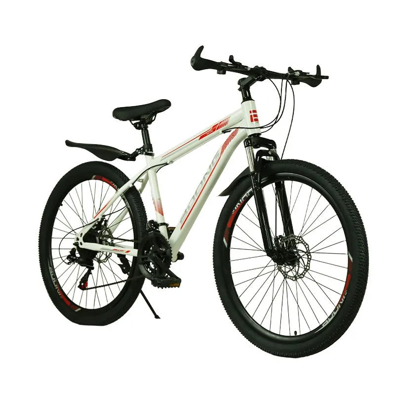 Mountain Bike with Dual Disc Brakes, High Carbon Steel Frame for Enhanced Load-Bearing Capacity, Provides Protection for Cycling