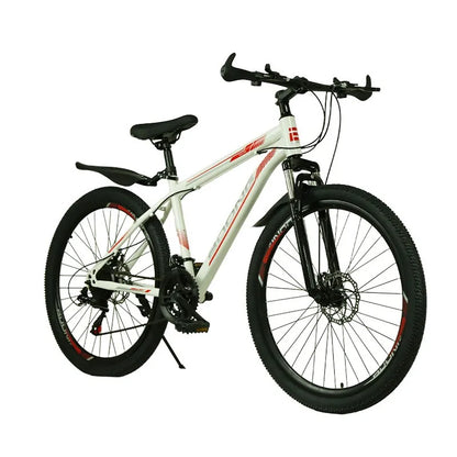 Mountain Bike with Dual Disc Brakes, High Carbon Steel Frame for Enhanced Load-Bearing Capacity, Provides Protection for Cycling