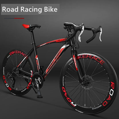 24/26 Inch Road Bicycle - Dual Disc Brake, 24-Speed, Ultra-Fast Racing Bike, High Carbon Steel Gravel Bike