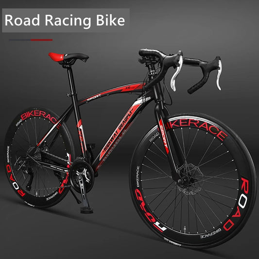 24/26 Inch Road Bicycle - Dual Disc Brake, 24-Speed, Ultra-Fast Racing Bike, High Carbon Steel Gravel Bike