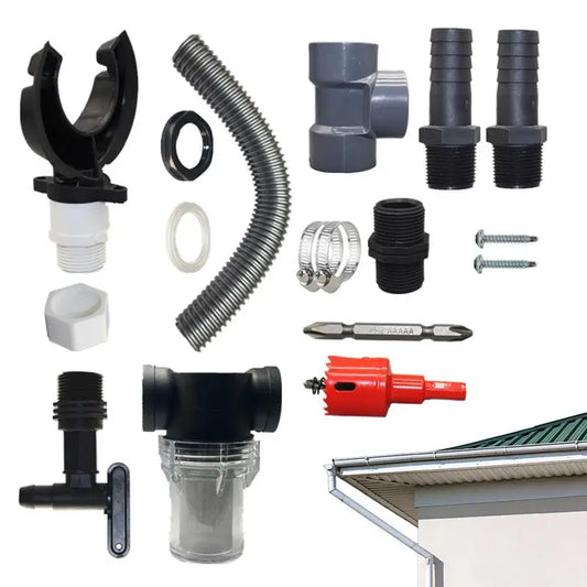 Rainwater Harvesting System - Efficient Rain Barrel Kit for Collection from Gutters