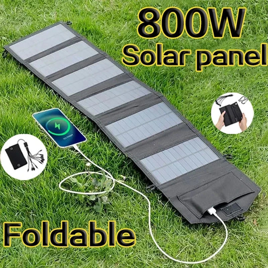 6-Fold 800W Foldable Solar Panel 20W/h Portable USB Solar Charger for Mobile Power Supply