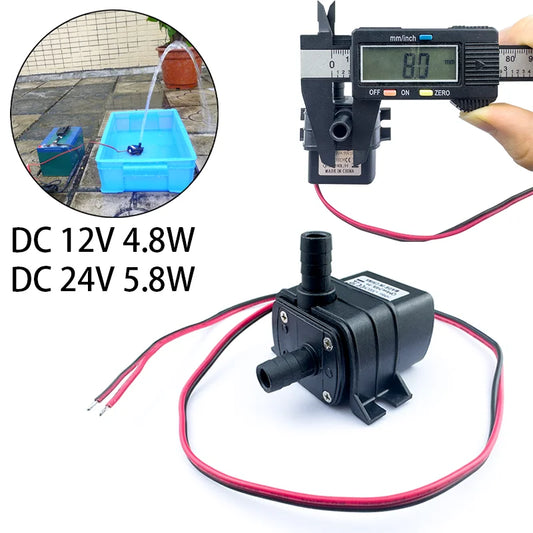 Submersible Water Pump 12V 4.8W/24V 5.8W High Pressure Electric Pump for Aquariums and Water Systems