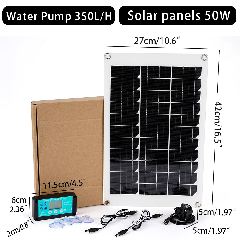 12V Brushless Solar Water Pump Kit – Ultra-Quiet Submersible Motor for Pools, Ponds, and Gardens