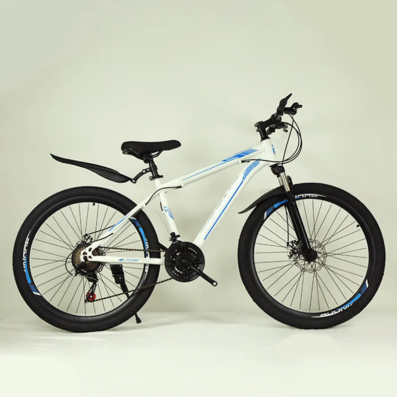 Mountain Bike with Dual Disc Brakes, High Carbon Steel Frame for Enhanced Load-Bearing Capacity, Provides Protection for Cycling