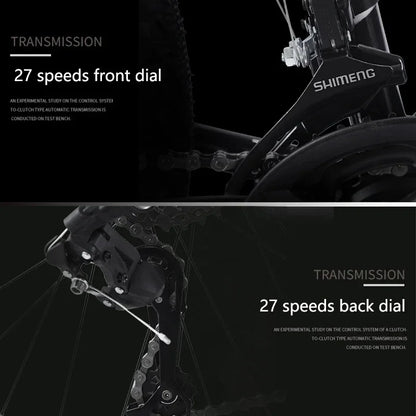 24/26 Inch Road Bicycle - Dual Disc Brake, 24-Speed, Ultra-Fast Racing Bike, High Carbon Steel Gravel Bike