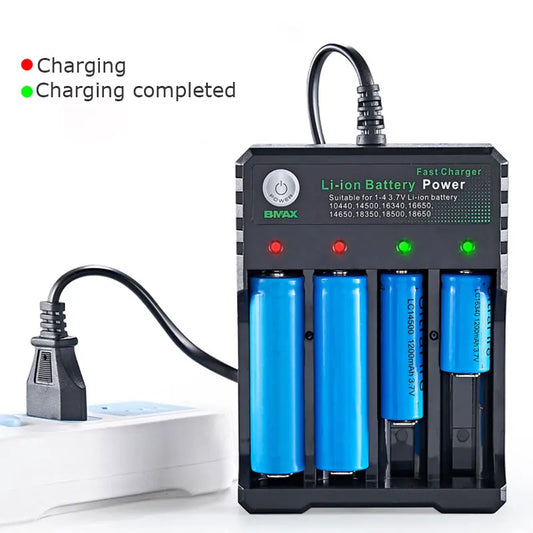 18650 Battery Charger 1-2-4 Slots AC 110V 220V Dual for 18650 Charging 3.7V Rechargeable Lithium Battery Charger